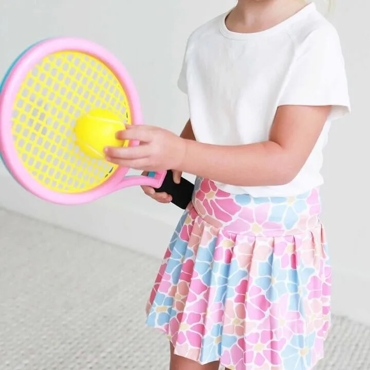 Kids CloudActive™ Athletic Pleated Skirt | Power Flowers