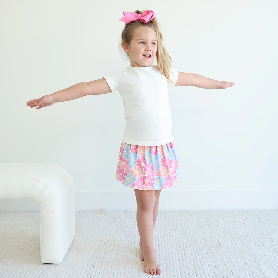 Kids CloudActive™ Athletic Pleated Skirt | Power Flowers