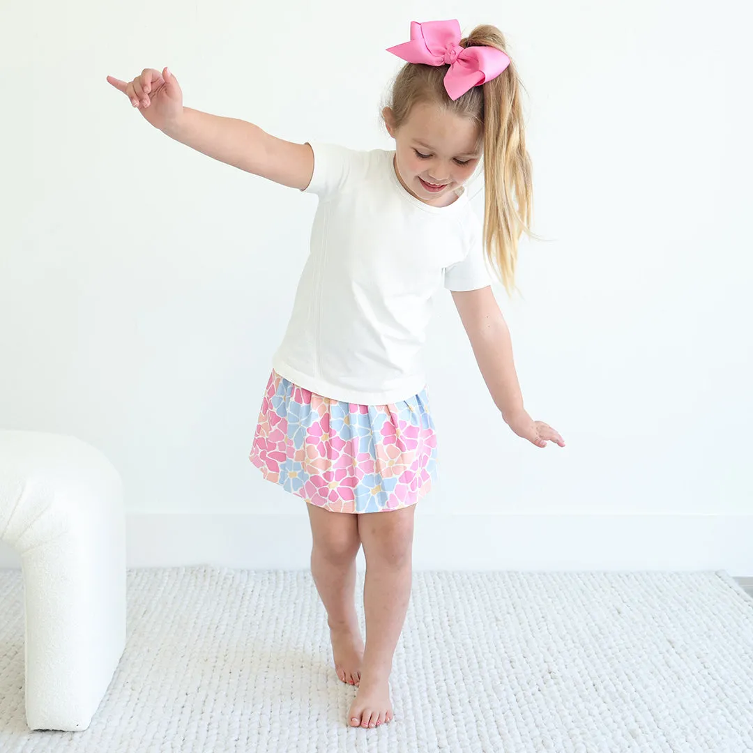 Kids CloudActive™ Athletic Pleated Skirt | Power Flowers