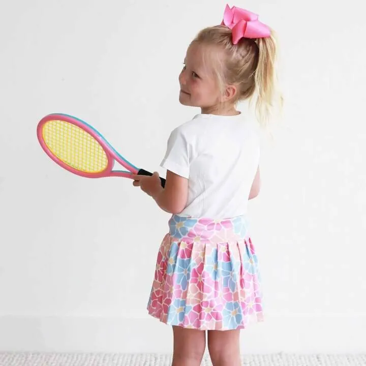 Kids CloudActive™ Athletic Pleated Skirt | Power Flowers