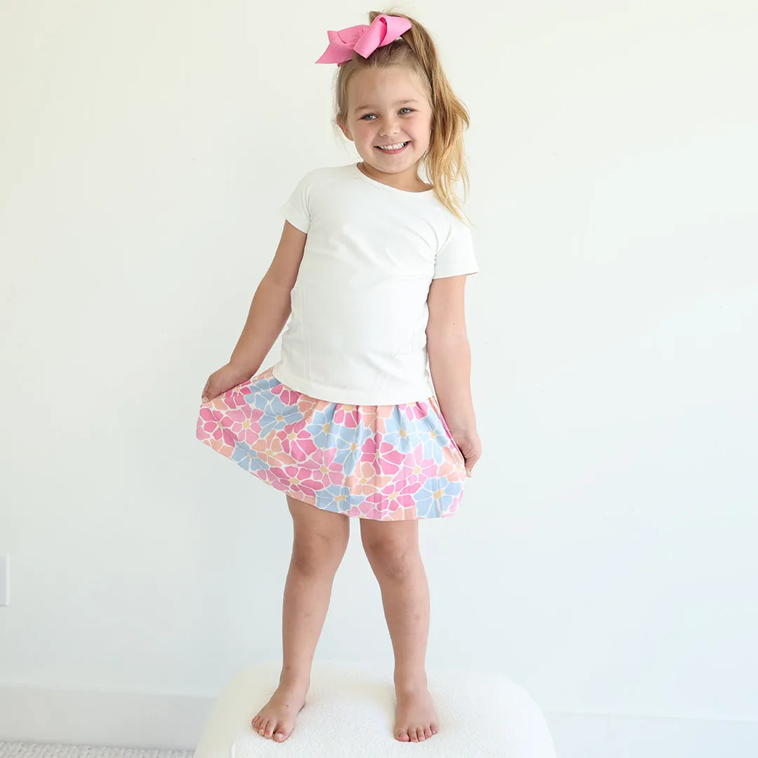 Kids CloudActive™ Athletic Pleated Skirt | Power Flowers