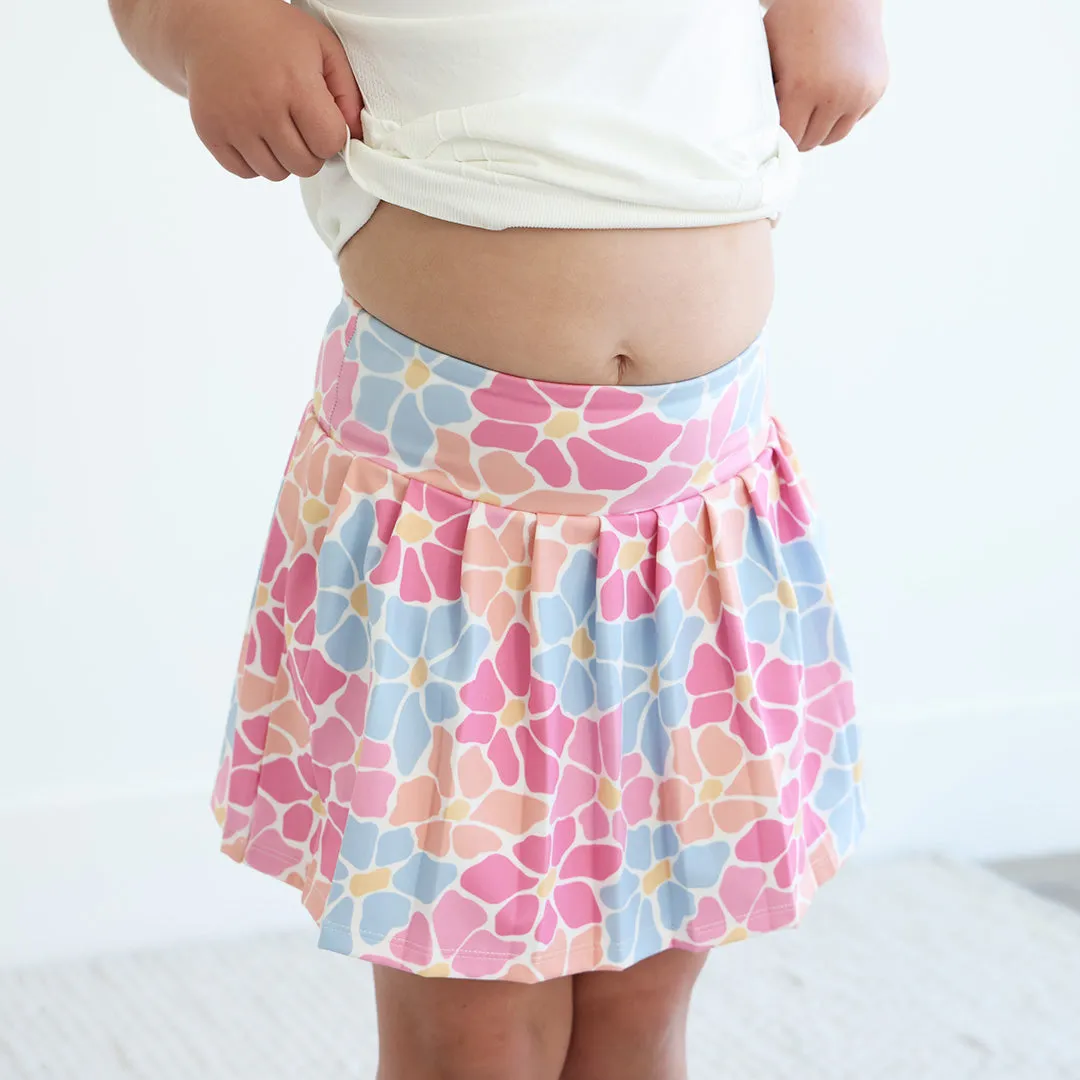 Kids CloudActive™ Athletic Pleated Skirt | Power Flowers