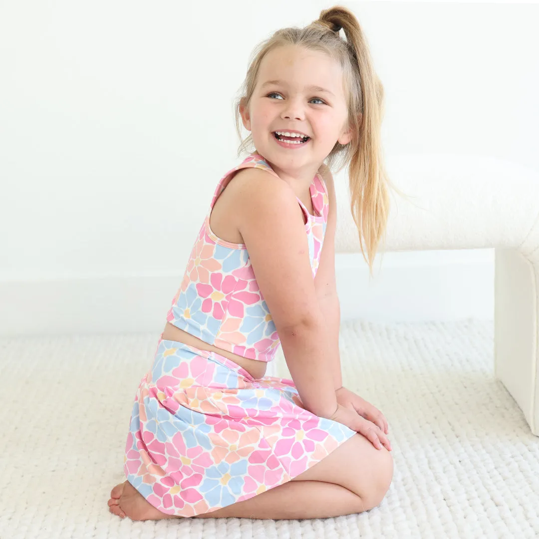 Kids CloudActive™ Athletic Pleated Skirt | Power Flowers