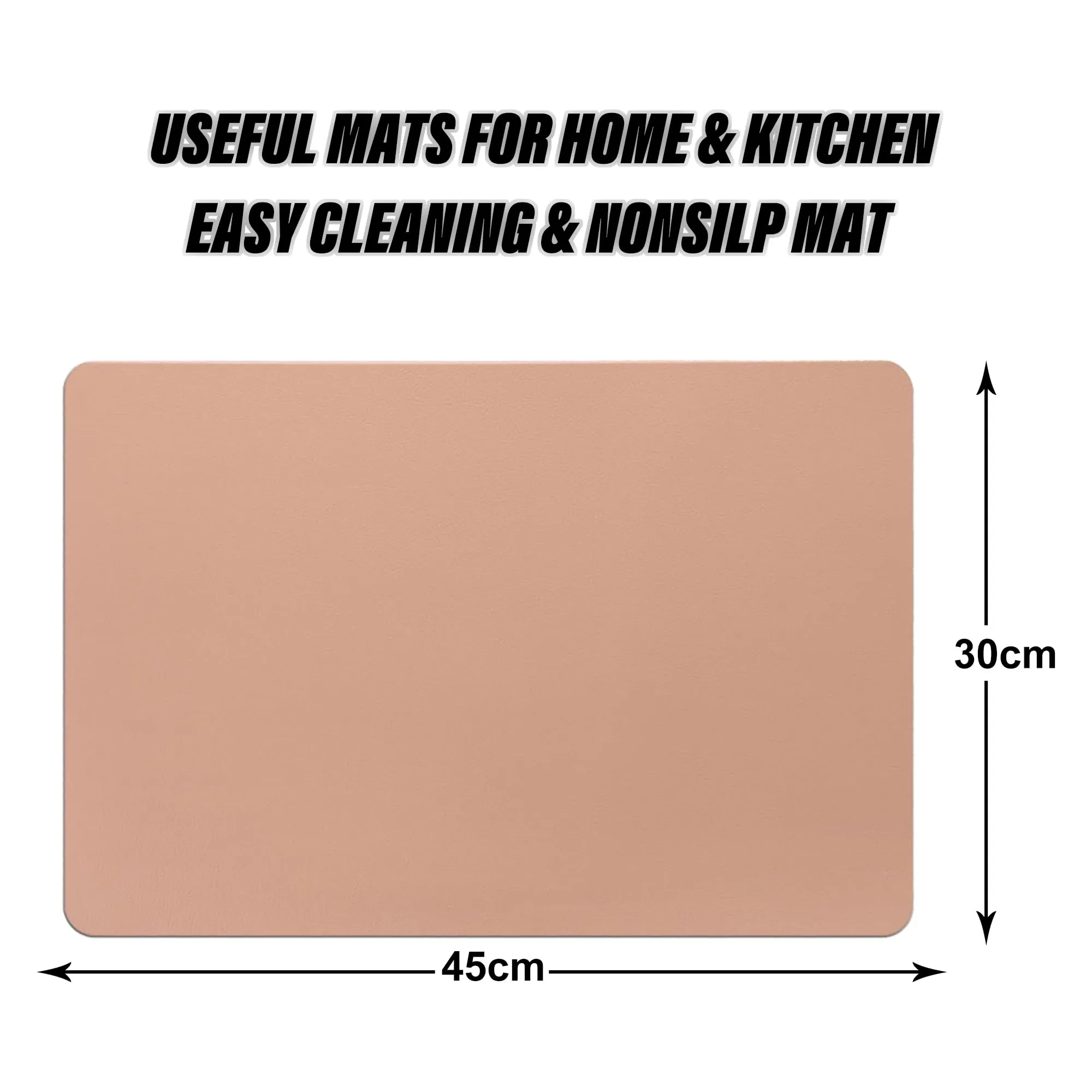 Kuber Industries 12 Pcs Waterproof Dining Table Mats | Anti-Skid Placemats for Food Plates & Hot Pots | for Home & Restaurants - Brown