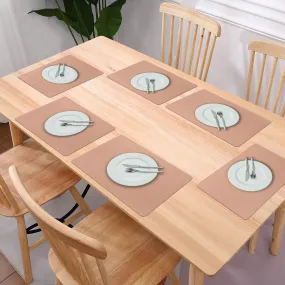 Kuber Industries 12 Pcs Waterproof Dining Table Mats | Anti-Skid Placemats for Food Plates & Hot Pots | for Home & Restaurants - Brown