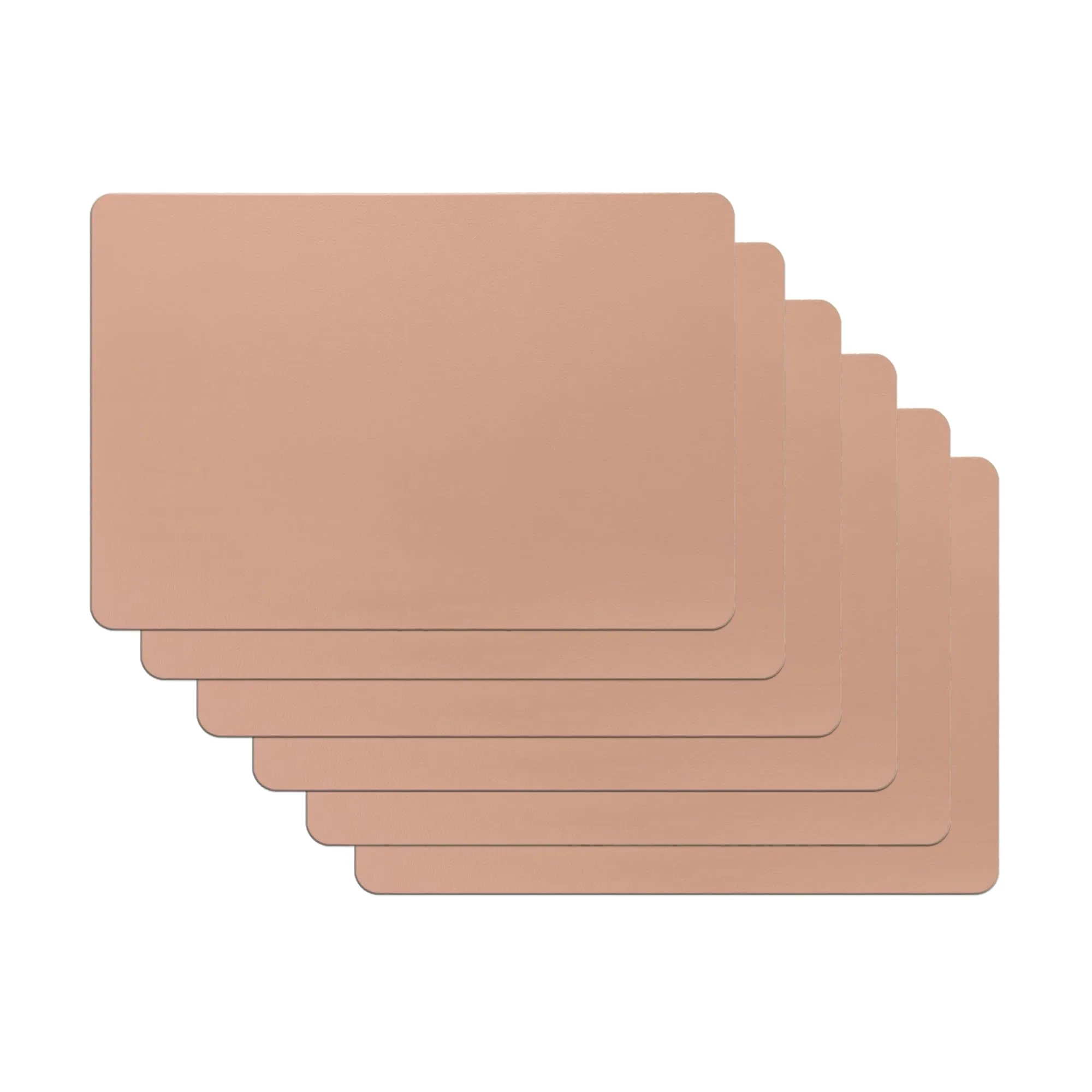 Kuber Industries 12 Pcs Waterproof Dining Table Mats | Anti-Skid Placemats for Food Plates & Hot Pots | for Home & Restaurants - Brown
