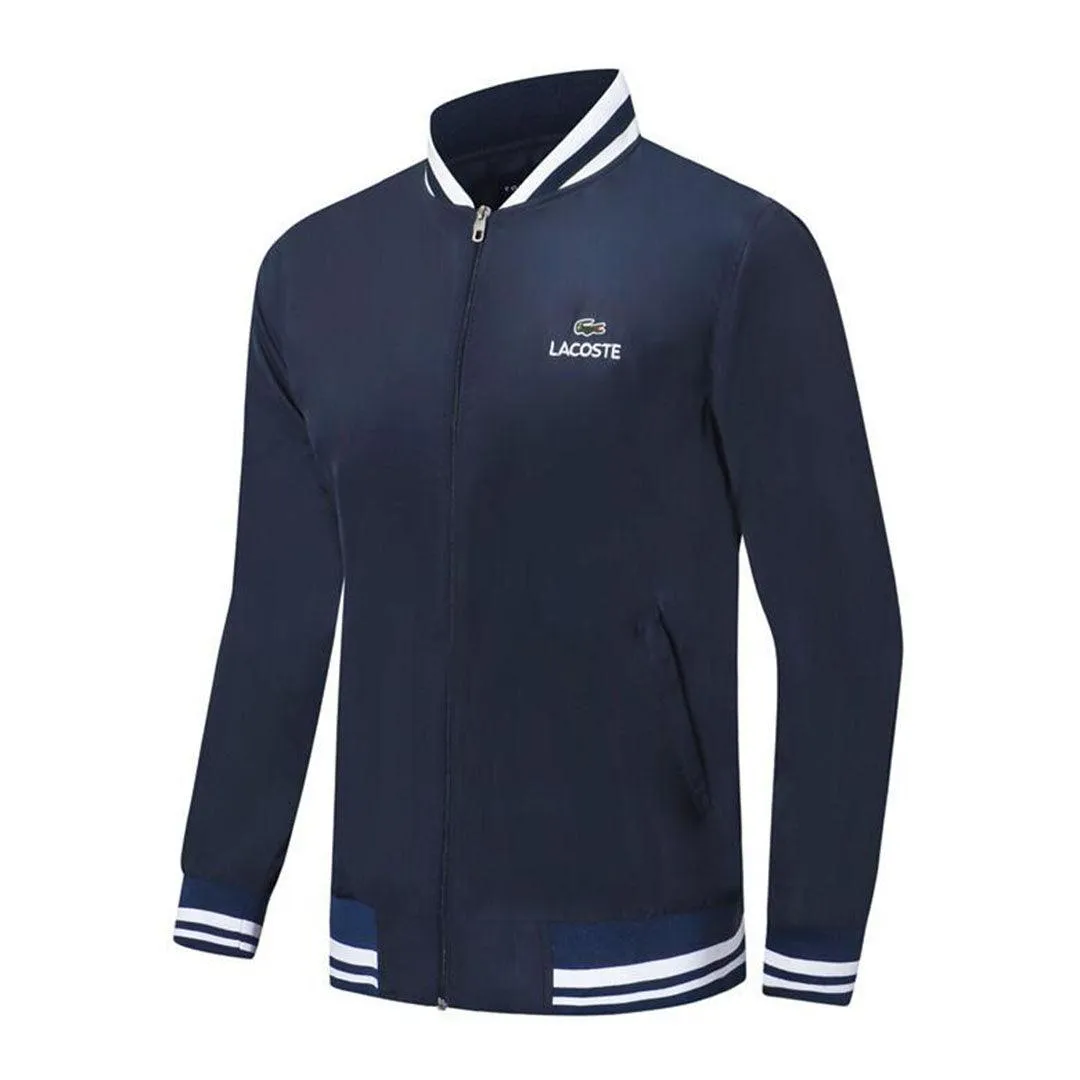 Lacoste Men's Concept Collaboration Lightweight Zip-up Jacket- Navy Blue