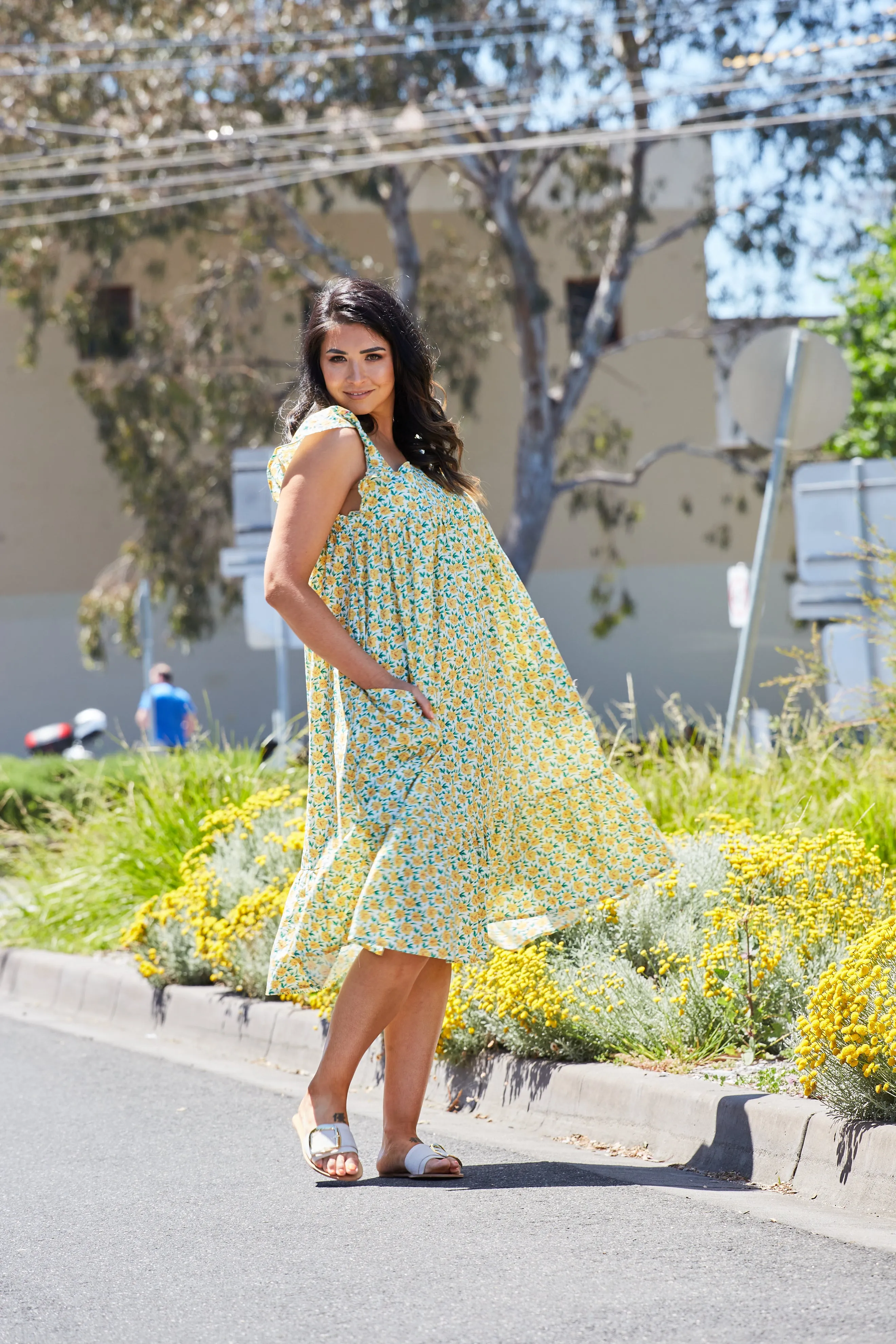 Layla Dress - Green Floral