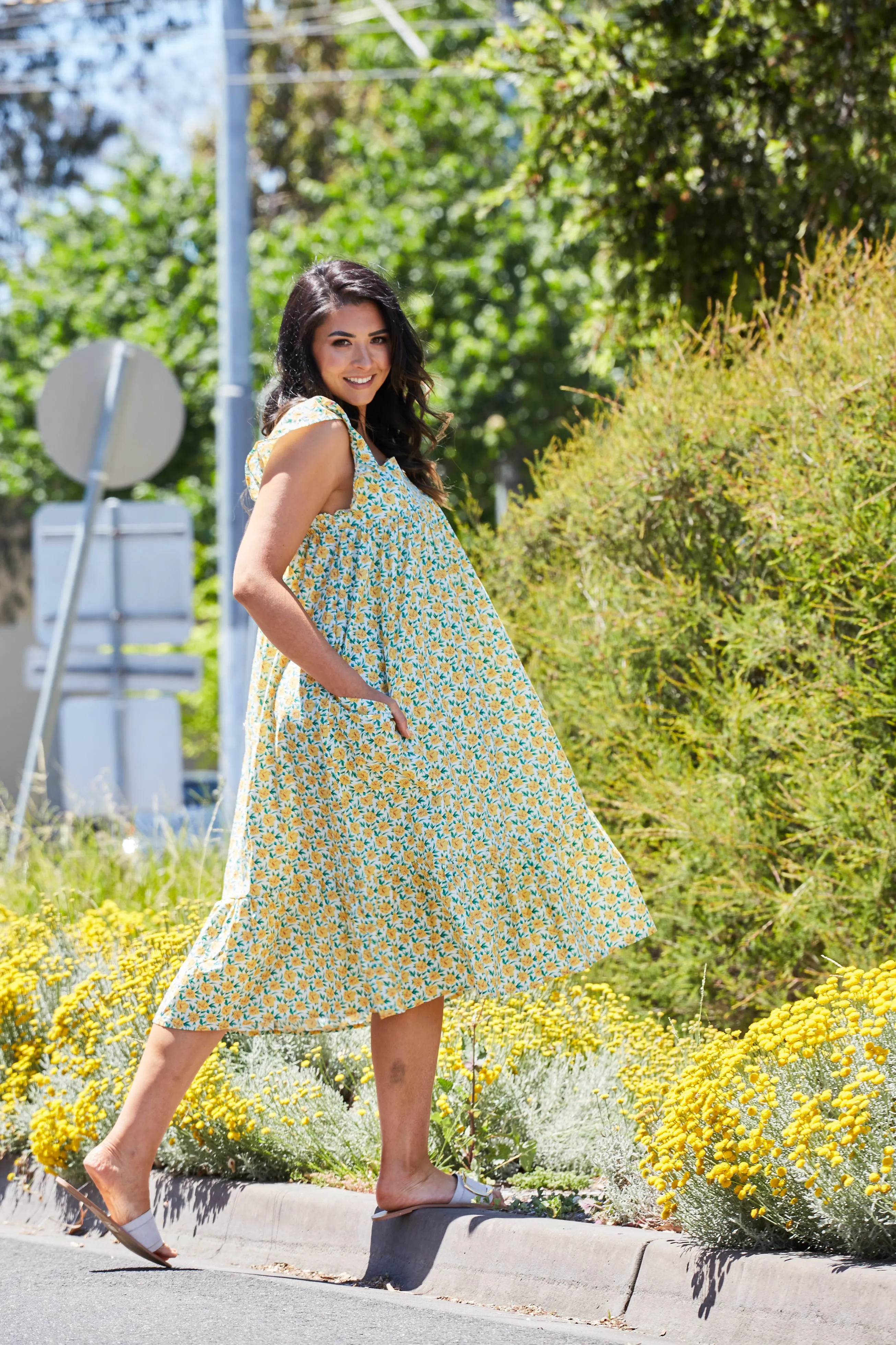 Layla Dress - Green Floral