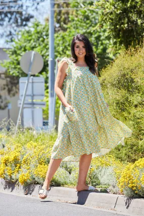 Layla Dress - Green Floral