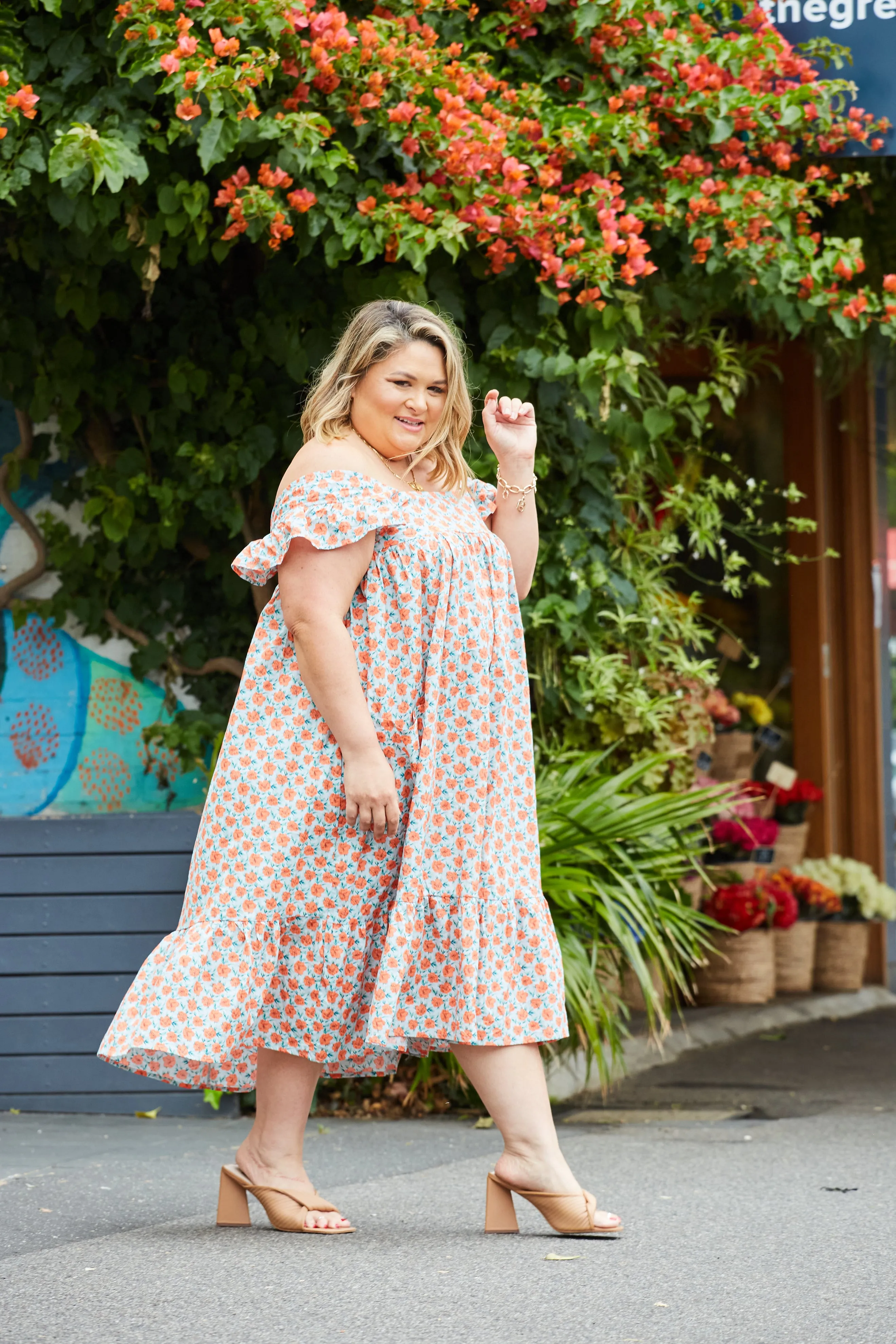 Layla Dress - Orange Floral