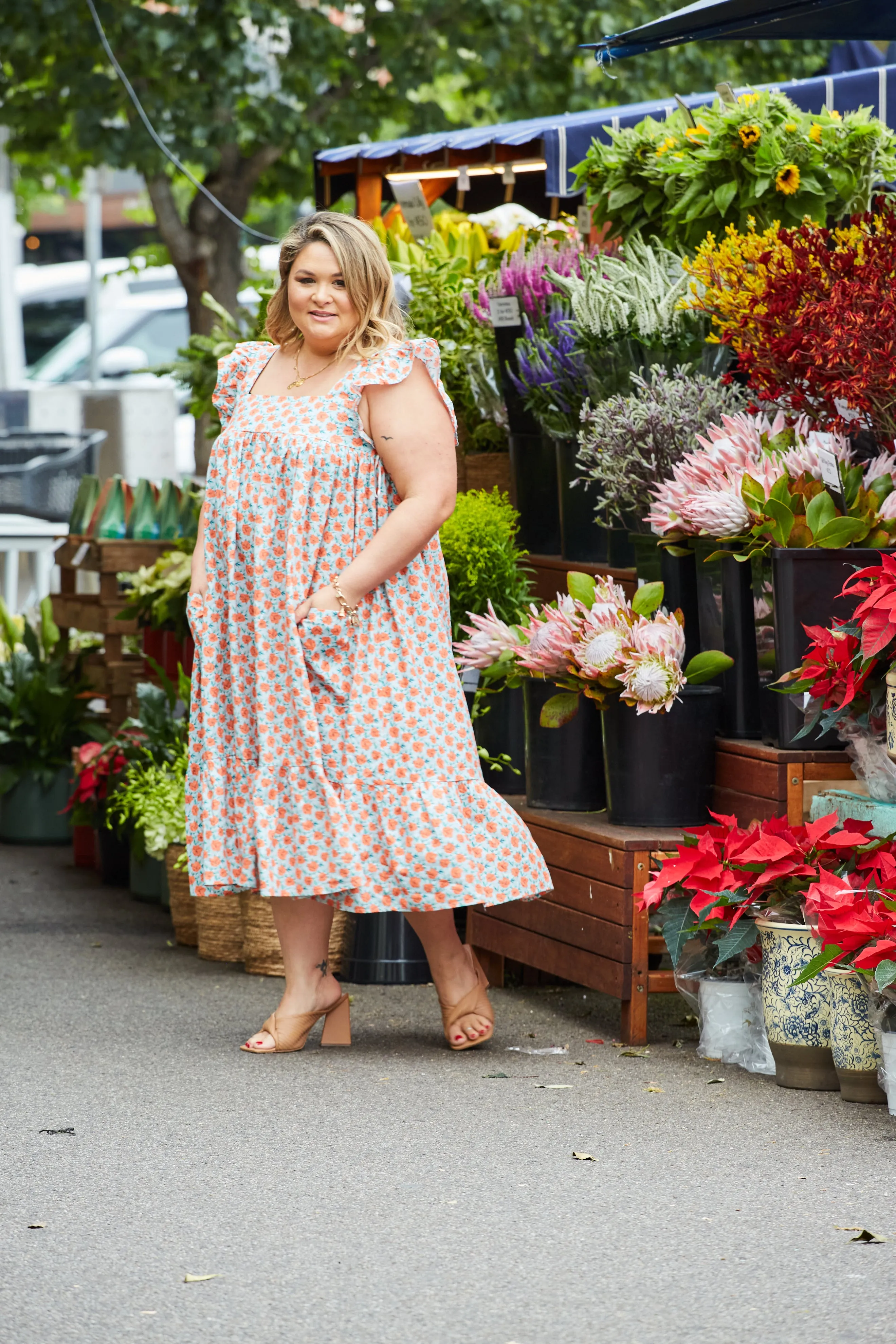 Layla Dress - Orange Floral