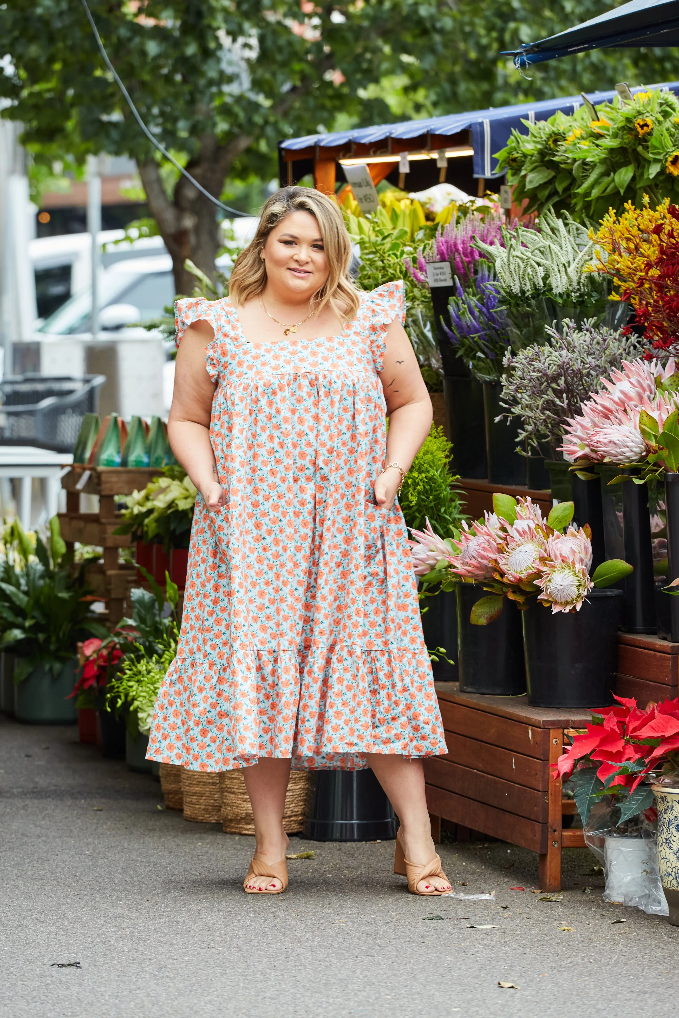 Layla Dress - Orange Floral
