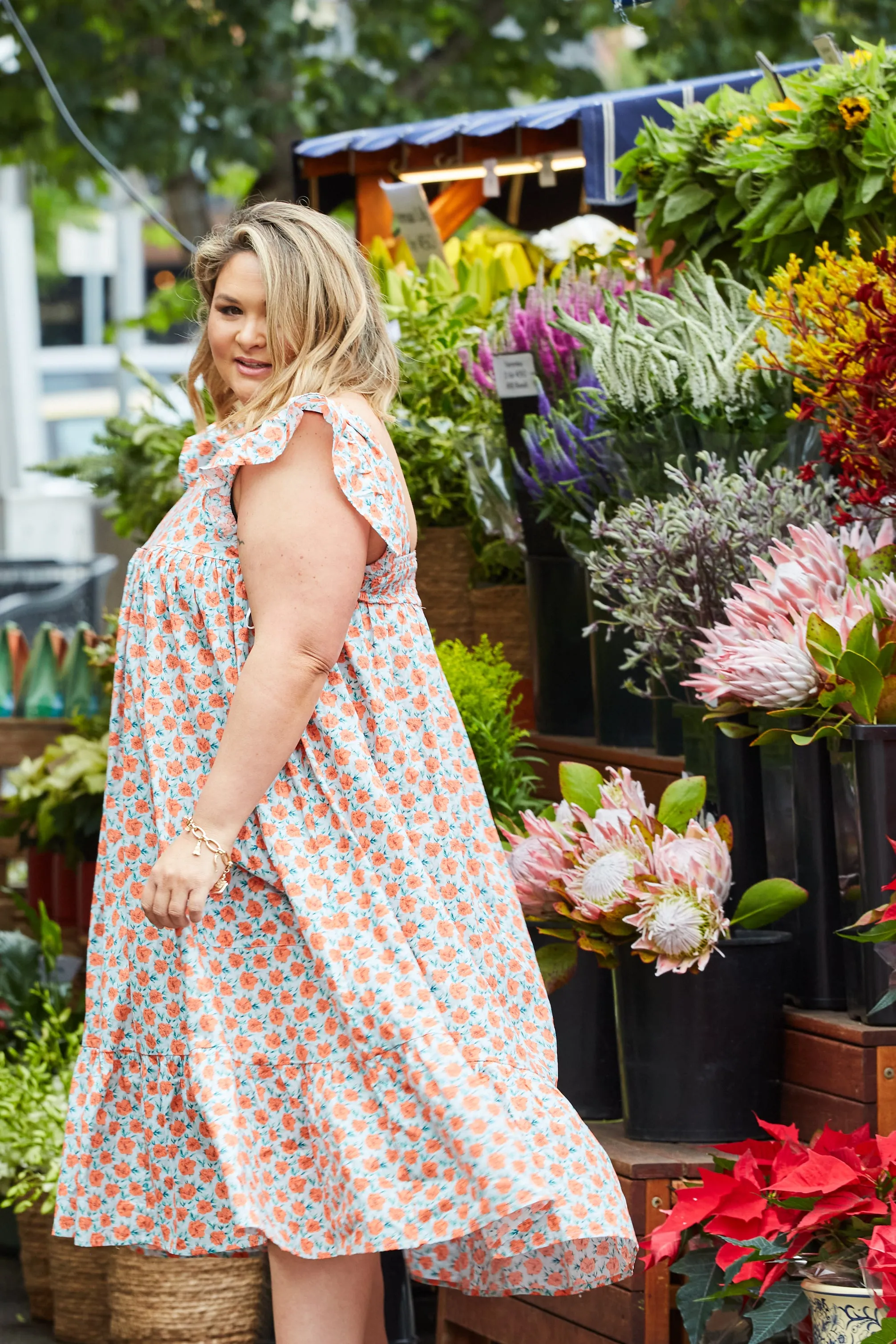 Layla Dress - Orange Floral