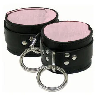 Leather Wrist Restraint With Fleece Lining