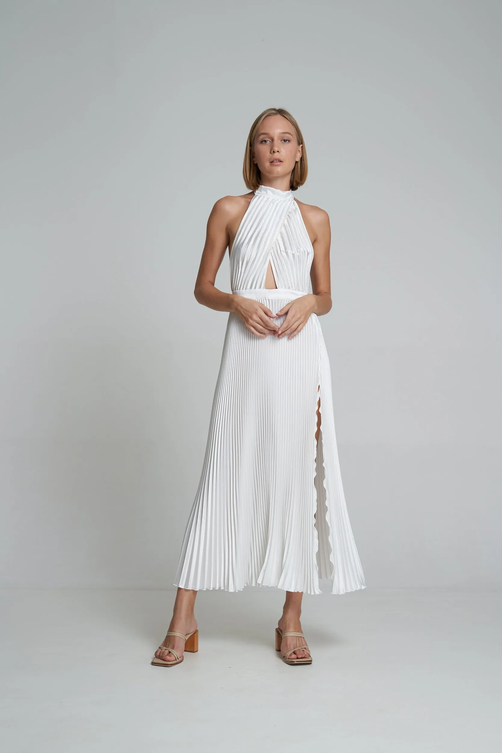 L'idee Renaissance Split Gown Blanc