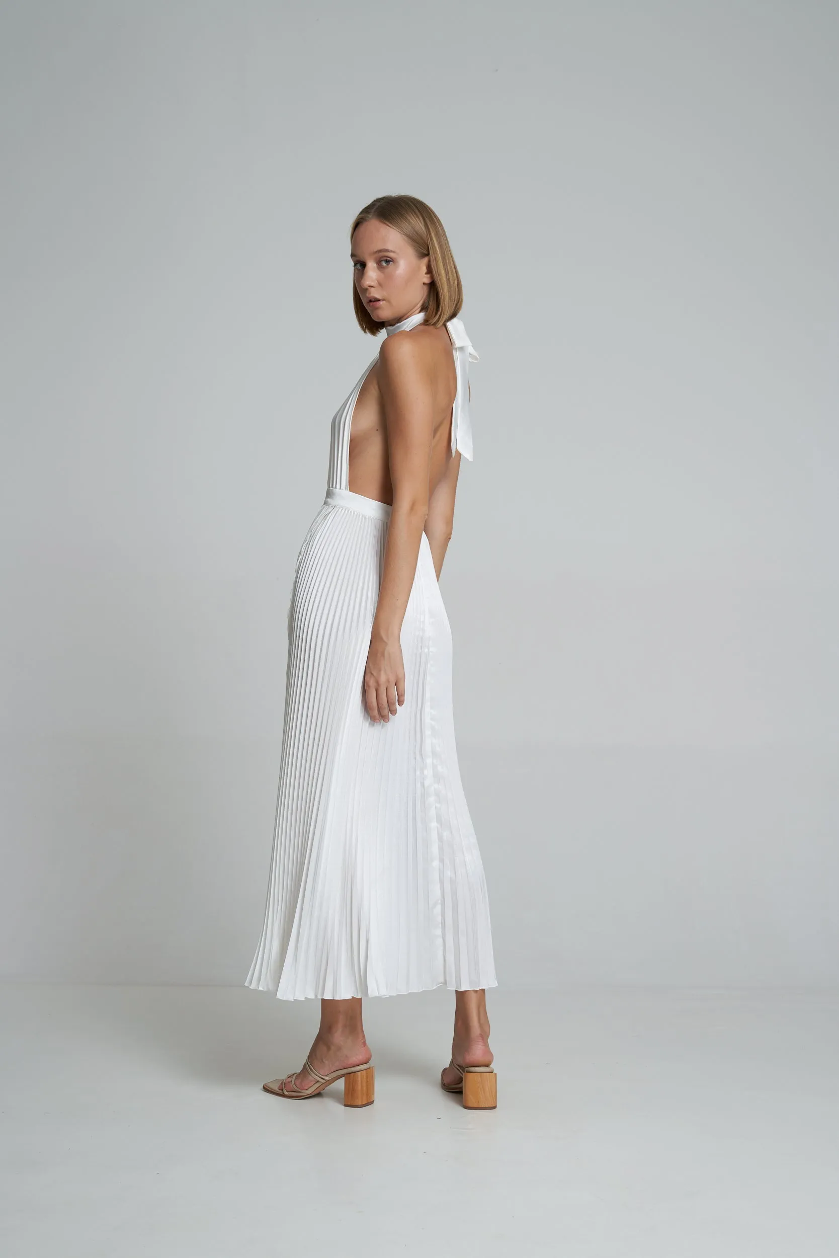 L'idee Renaissance Split Gown Blanc