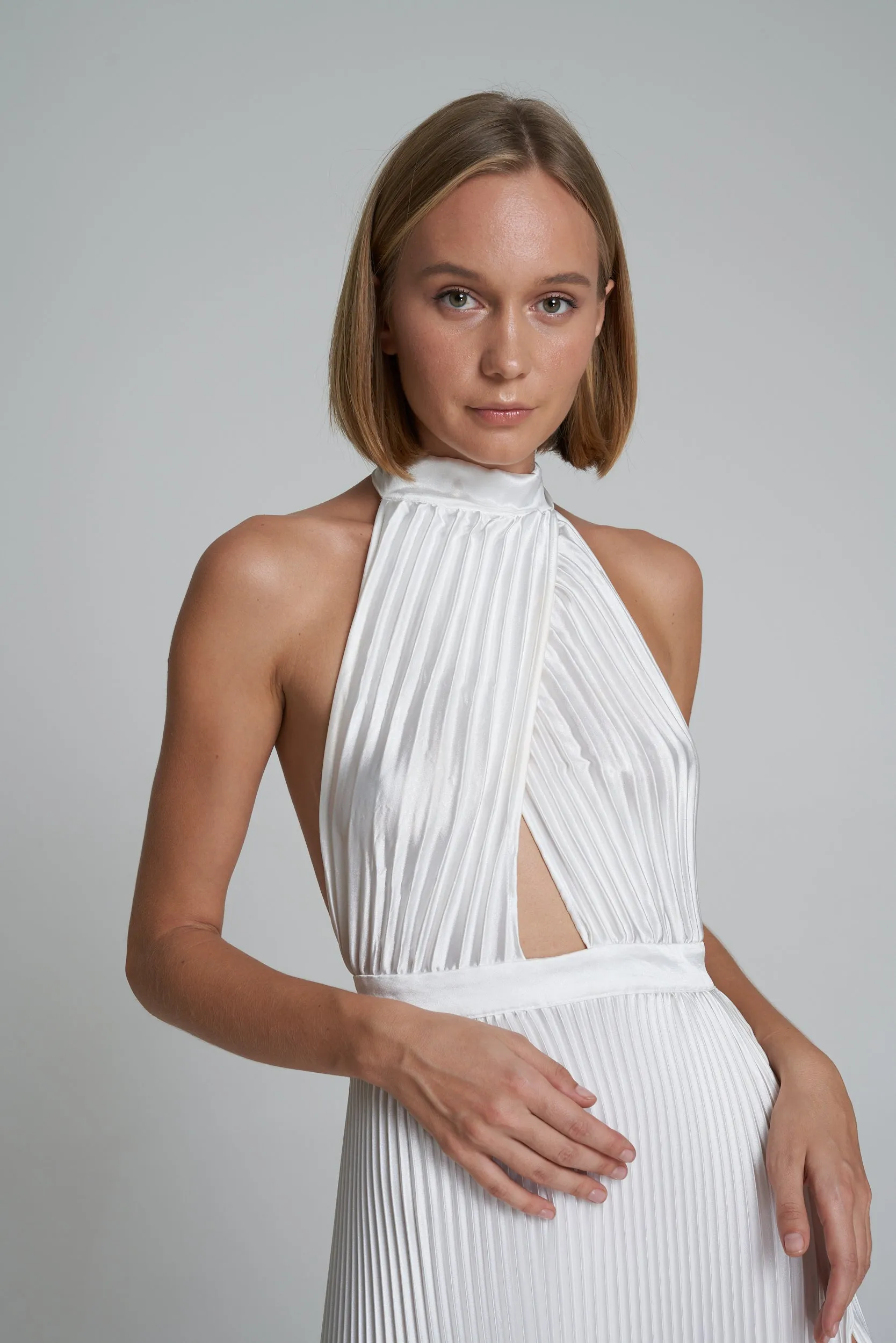 L'idee Renaissance Split Gown Blanc