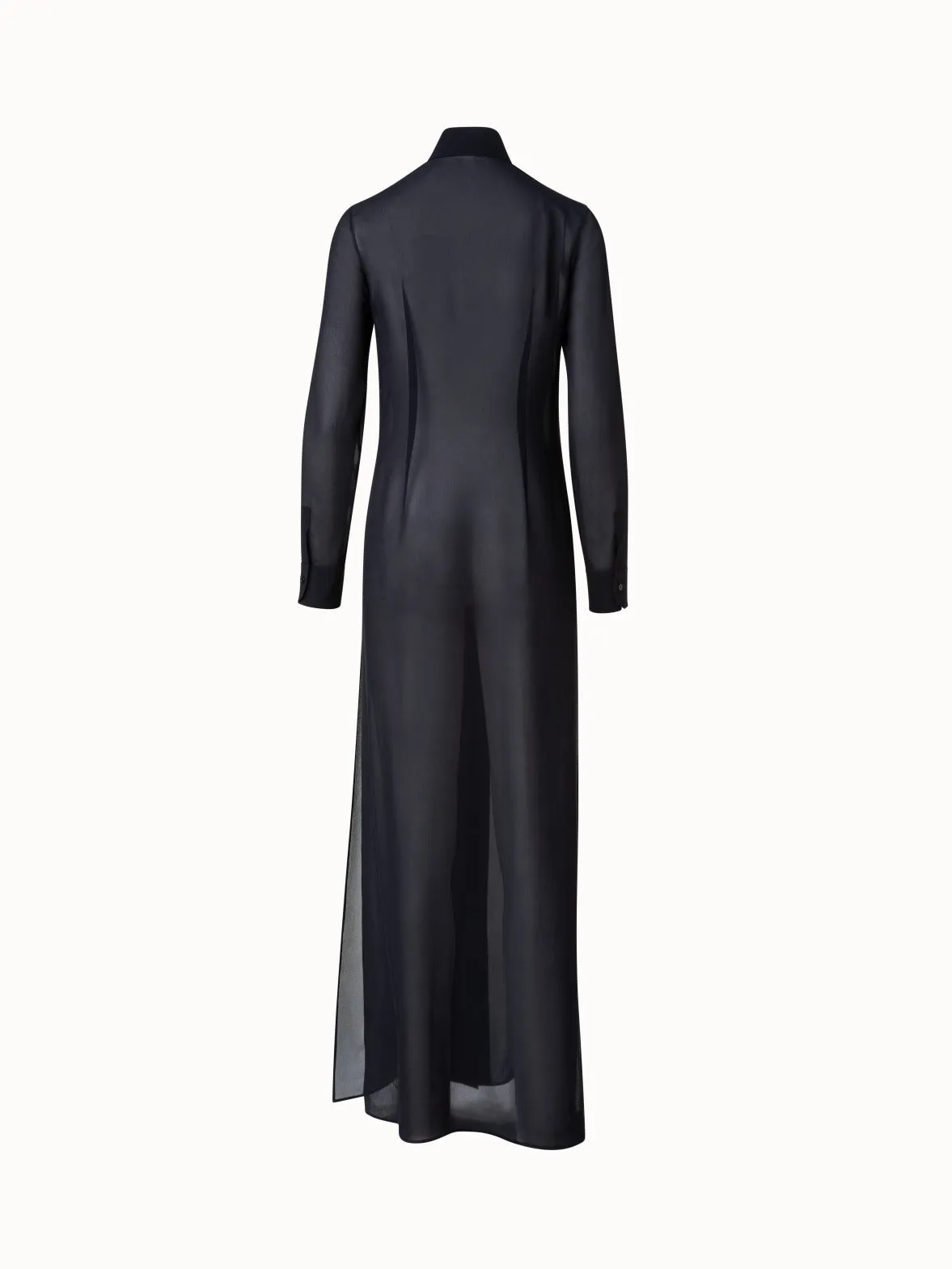 Long Silk Crêpe Tunic Dress