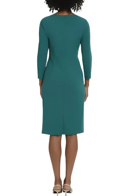 Maggy London Scuba Crepe Pleat Tuck Waist Dress