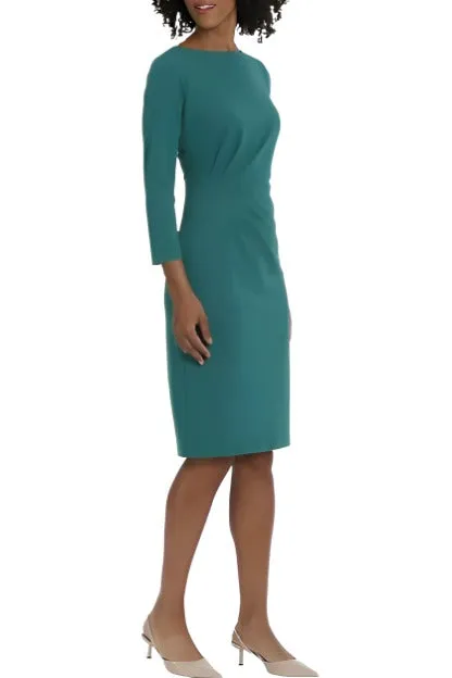 Maggy London Scuba Crepe Pleat Tuck Waist Dress
