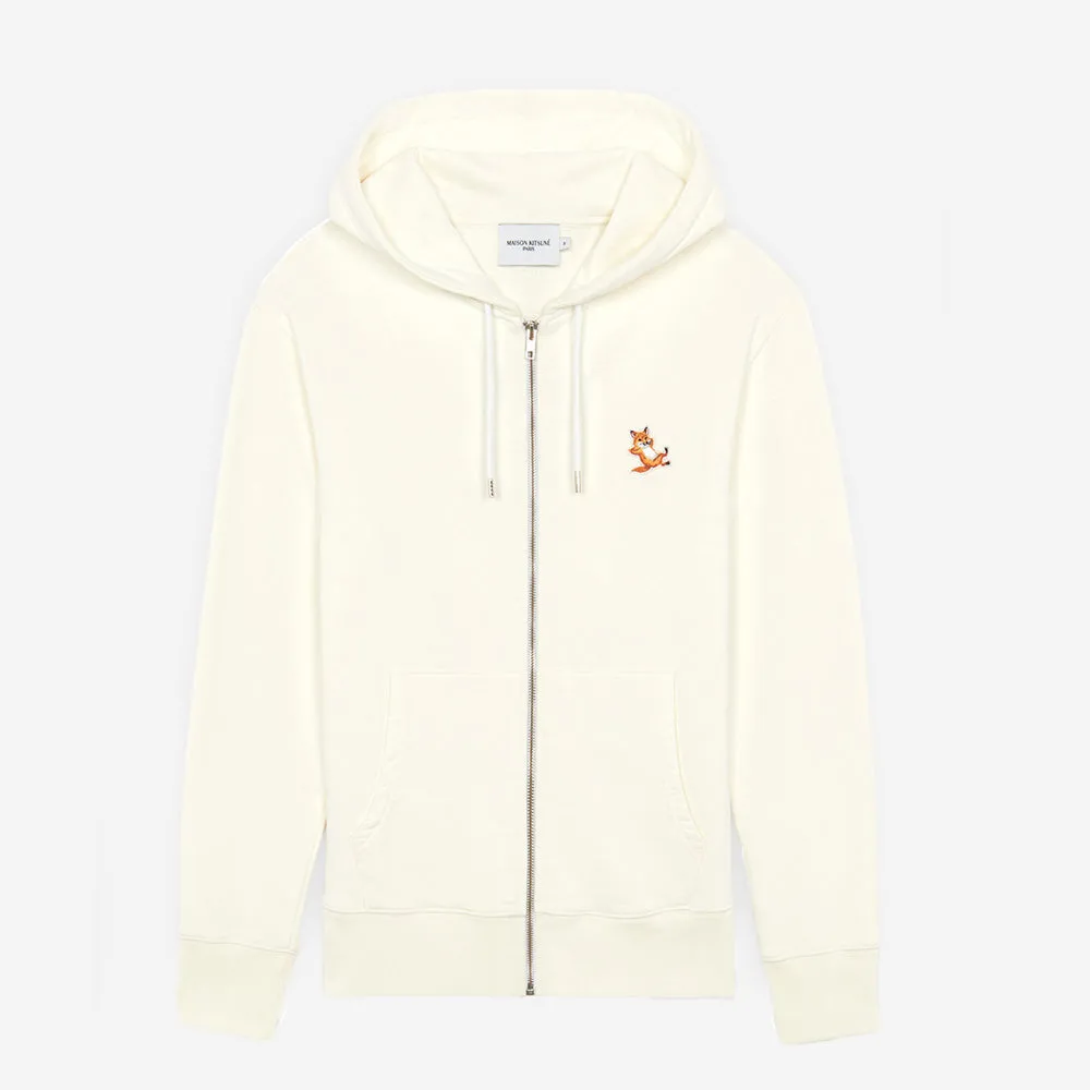 Maison Kitsune Chillax Fox Patch Zipped Hoodie Ecru IU00353KM0001 P700
