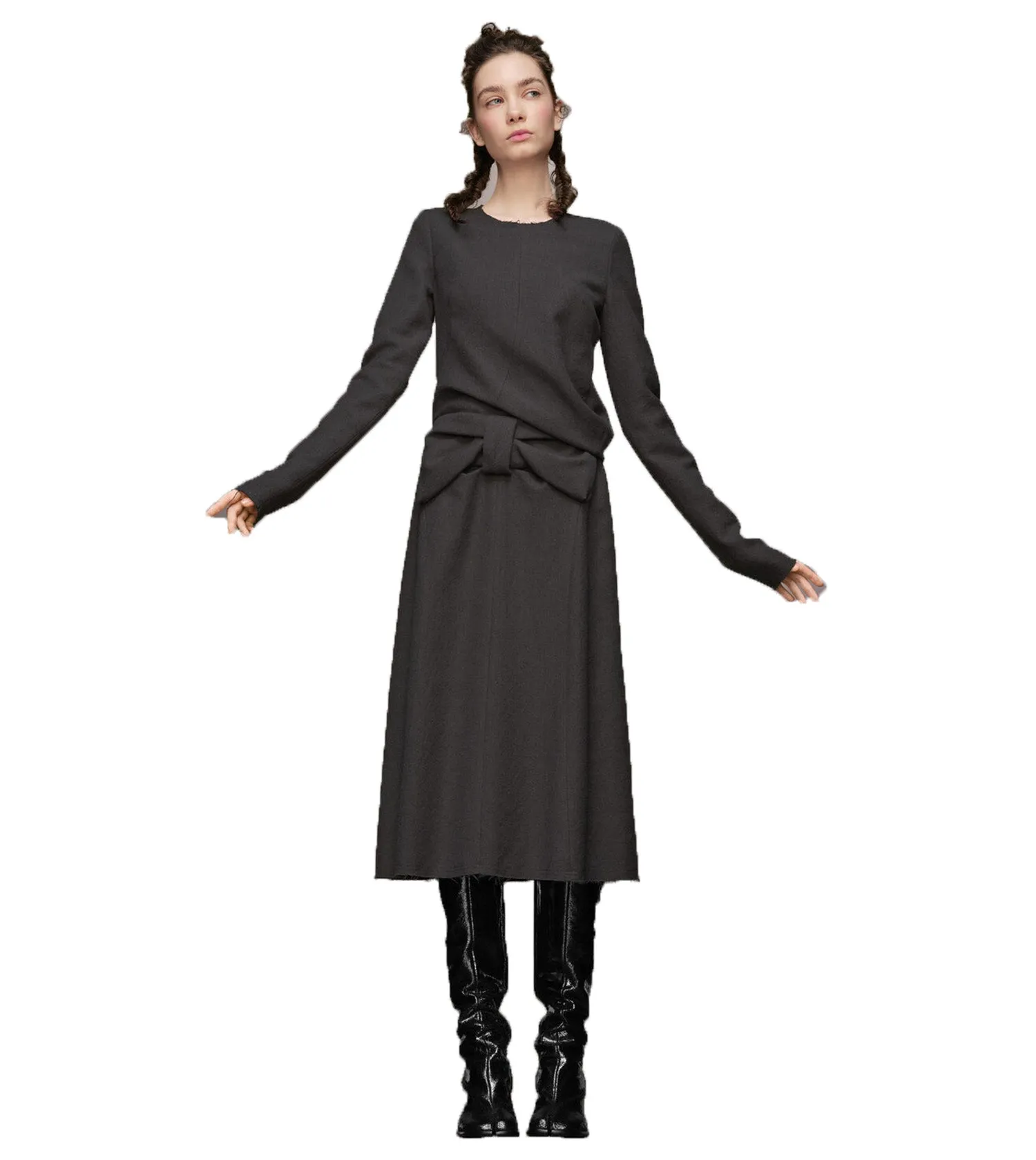 MAISON MARGIELA Bow Detail Midi Dress