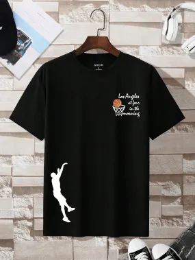 Manfinity Dauomo Men Letter & Figure Graphic Tee