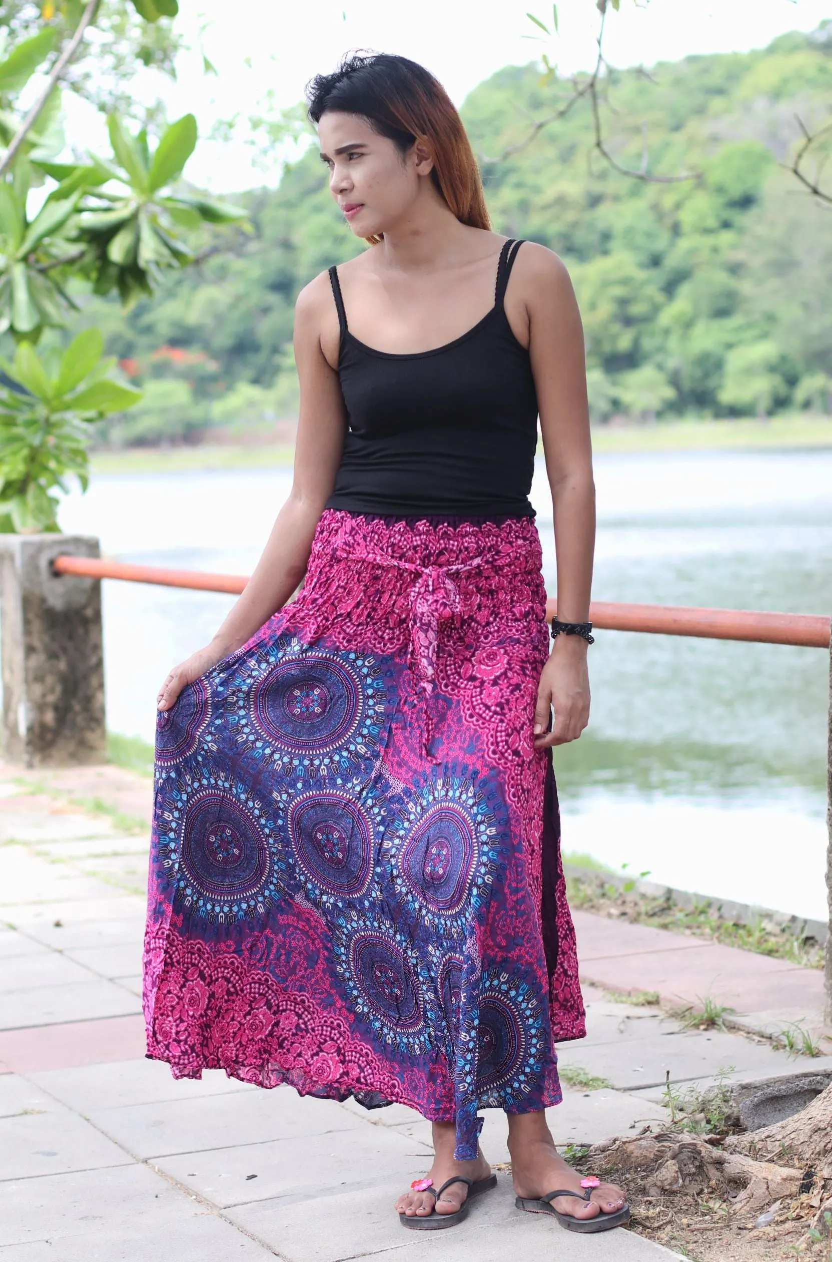 Maxi dress Boho Long Skirt Women Dresses Bohemian Festival Mandala Floral Hippie Dress