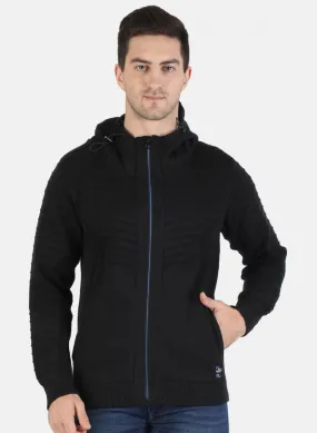 Men NAvy Blue Self Pullover