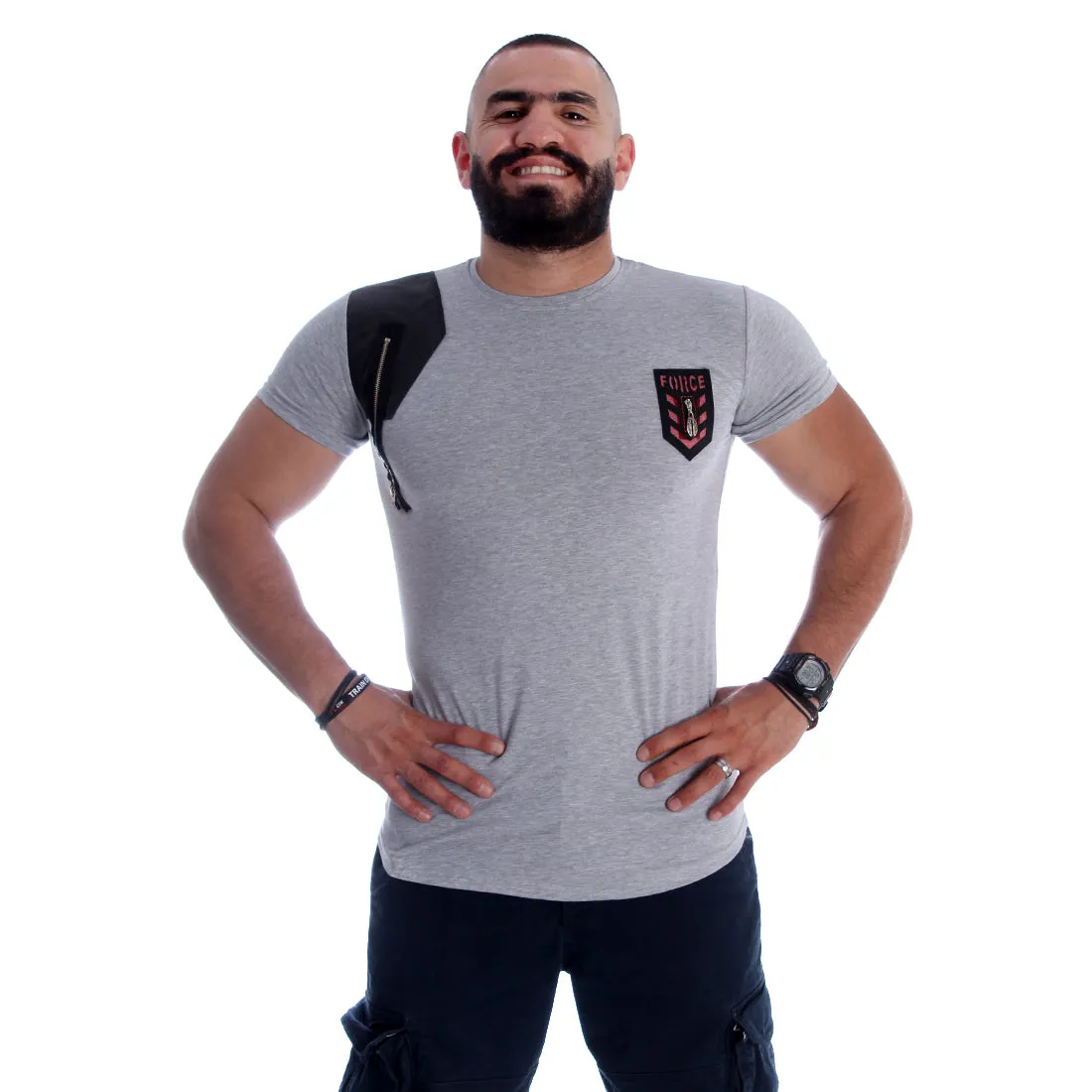 Men T-shirt- gray / made in Turkey -3337