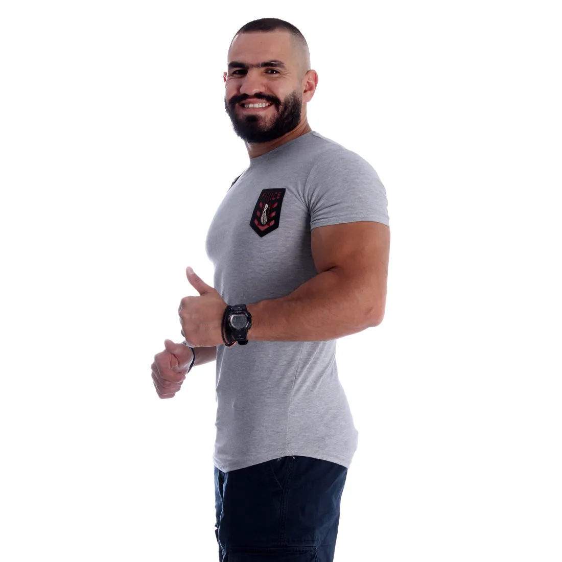 Men T-shirt- gray / made in Turkey -3337