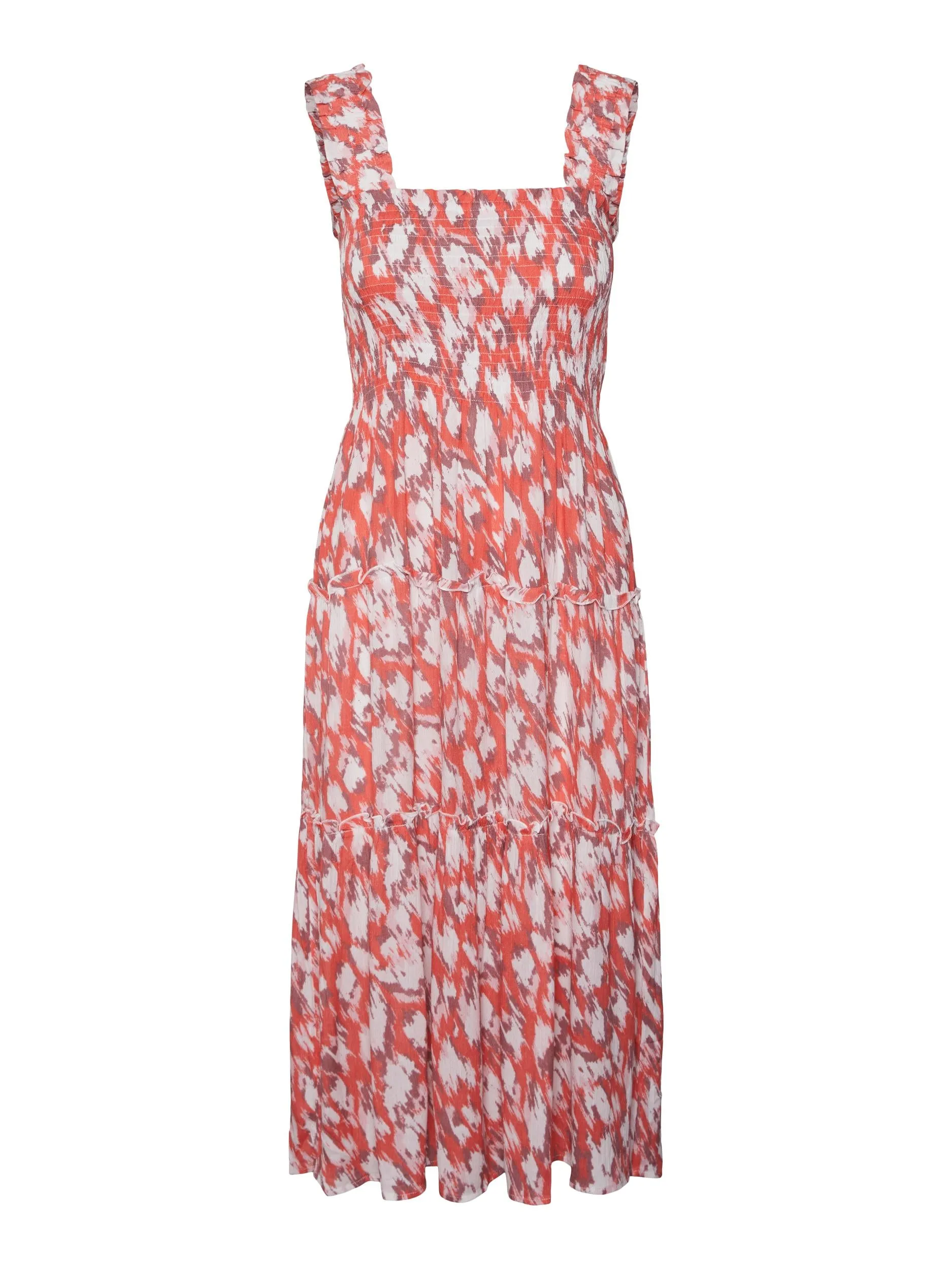 Menny Smock Calf Dress - Georgia Peach
