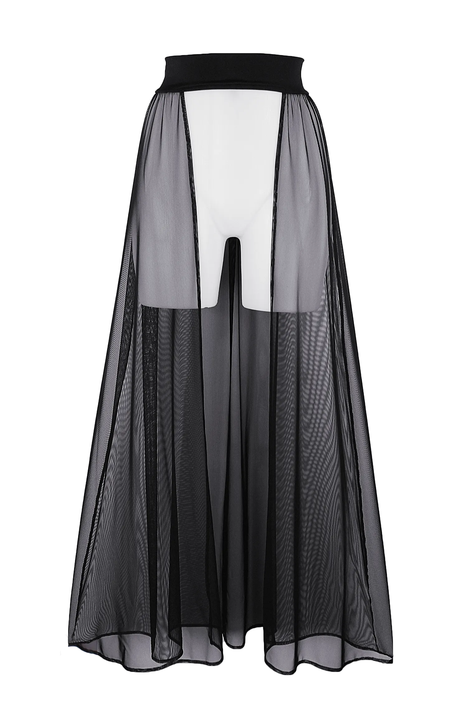 Mesh Maxi Skirt Cover-up / RESORT SKIRT BLACK
