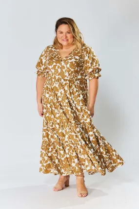 Mia Dress - Mustard Floral