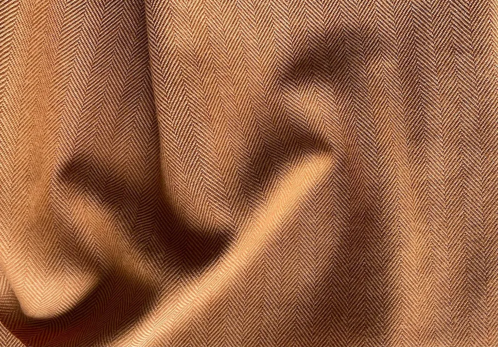 Mid-Weight Gingered Marmalade Lambswool Herringbone (Made in Italy)