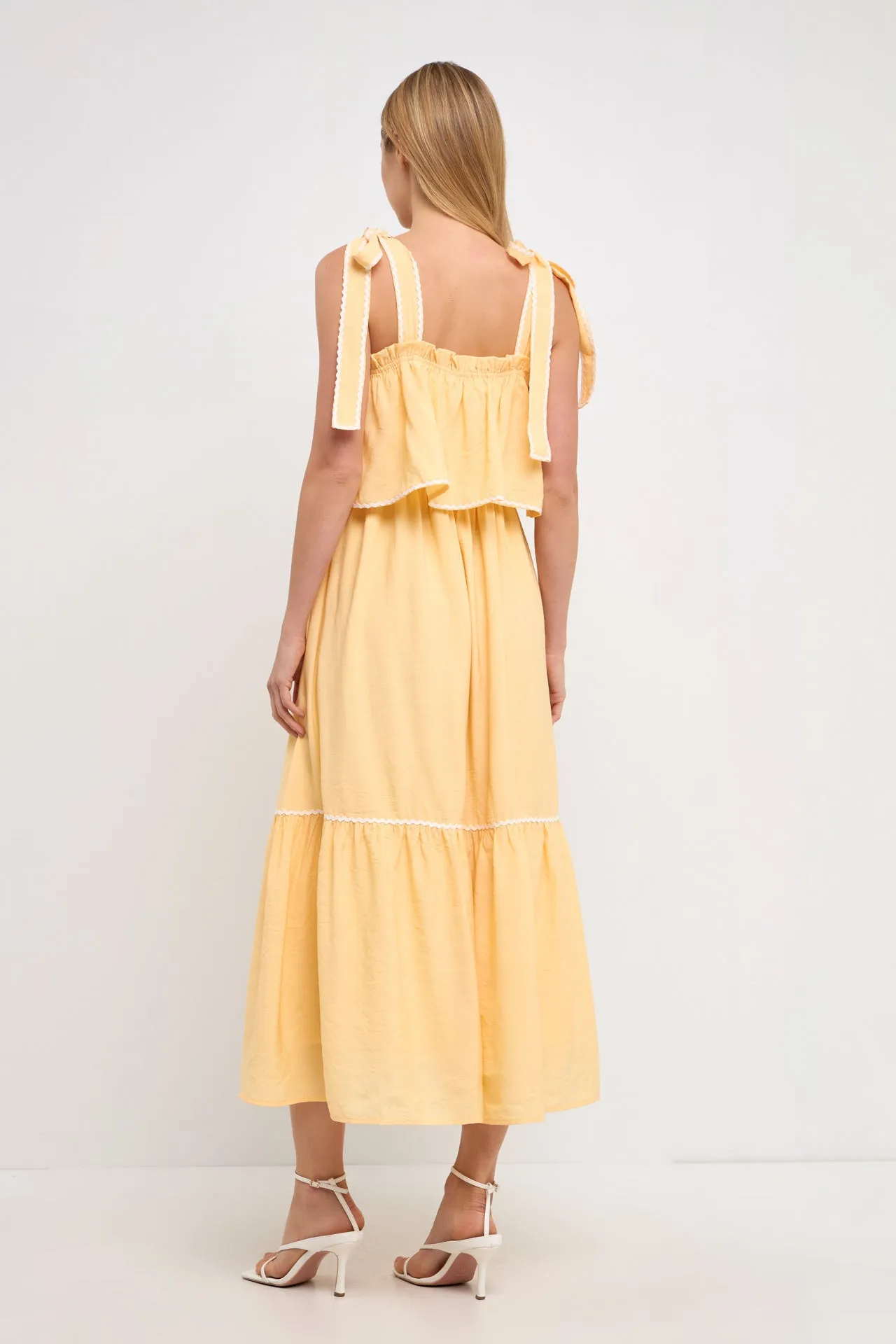 Midi Dress with Tied Shoulder Strap