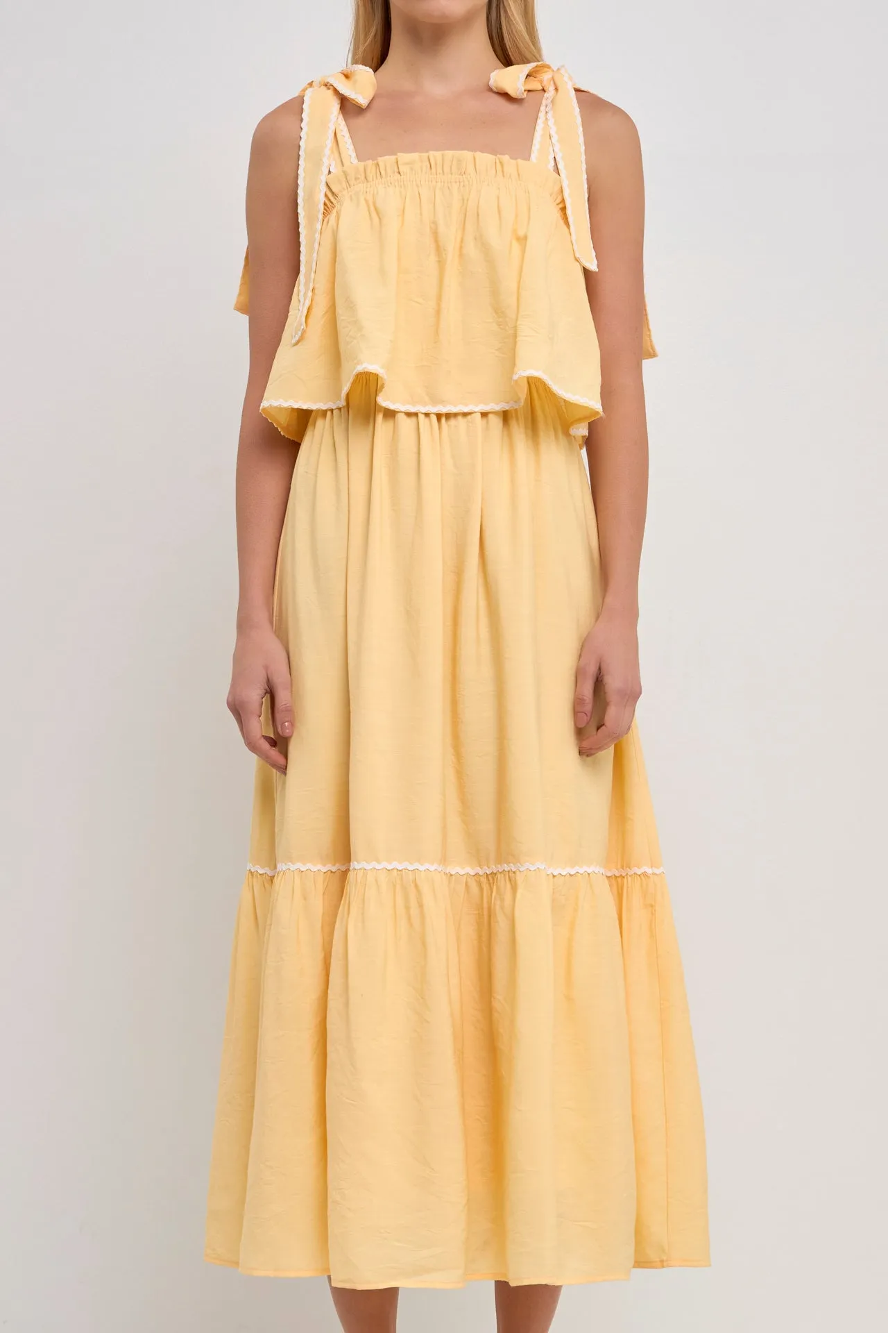 Midi Dress with Tied Shoulder Strap