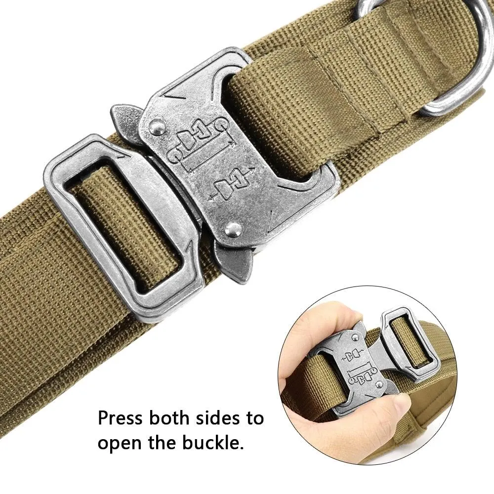 Military Tactical Dog Collar with Control Handle
