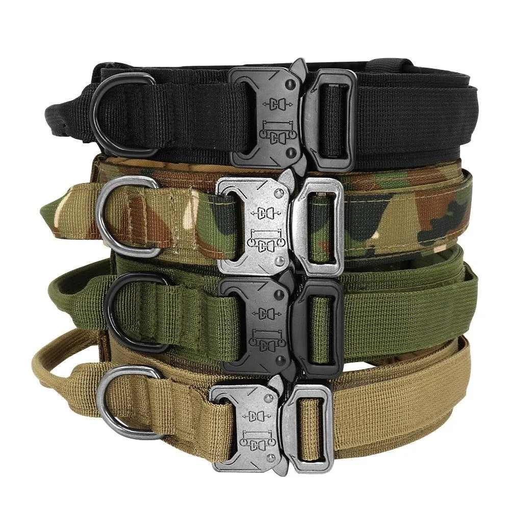 Military Tactical Dog Collar with Control Handle