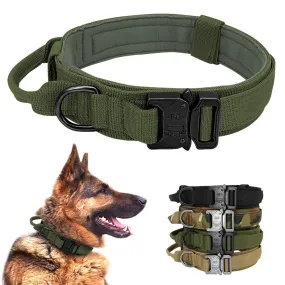 Military Tactical Dog Collar with Control Handle