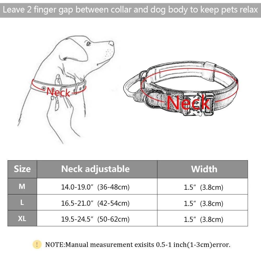 Military Tactical Dog Collar with Control Handle