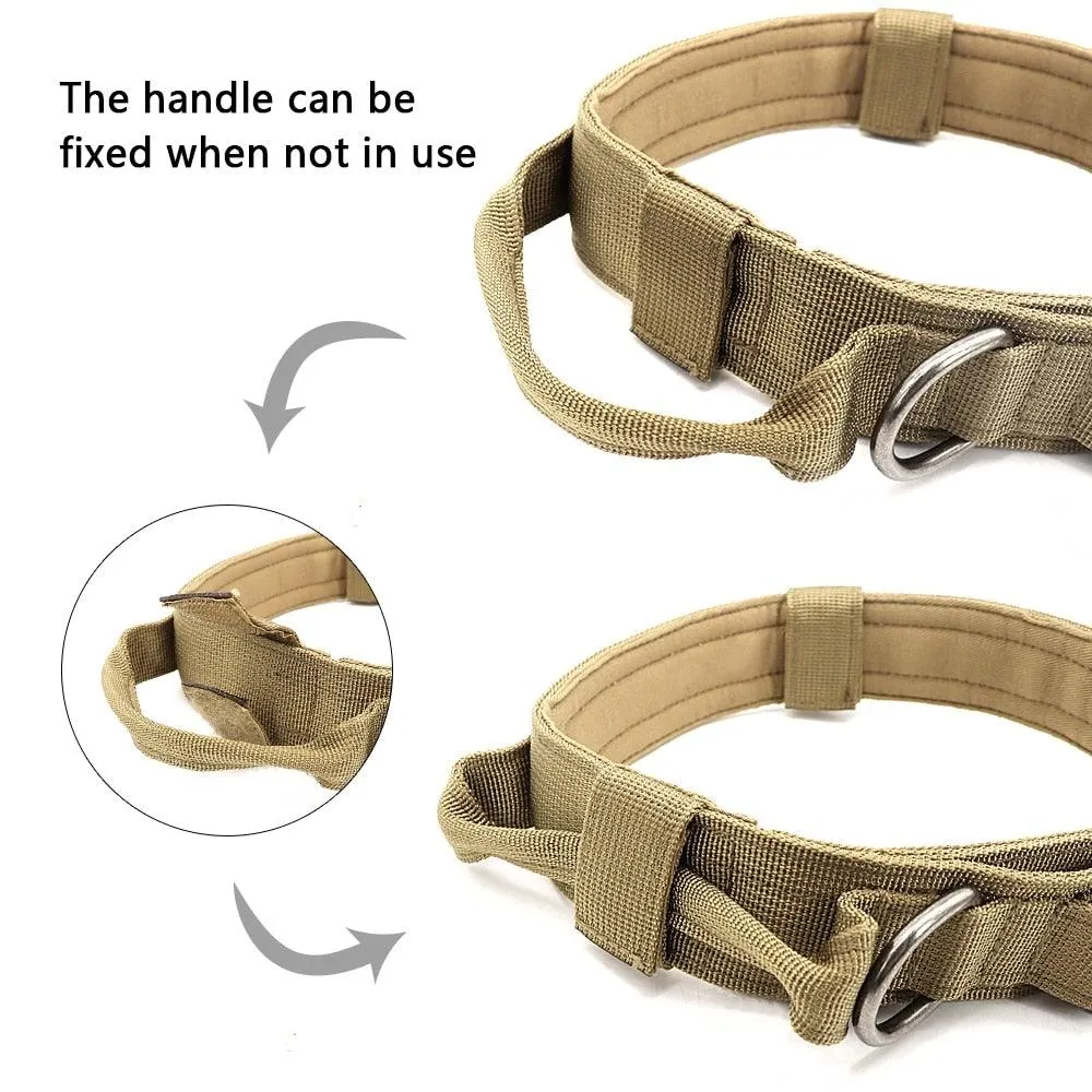 Military Tactical Dog Collar with Control Handle