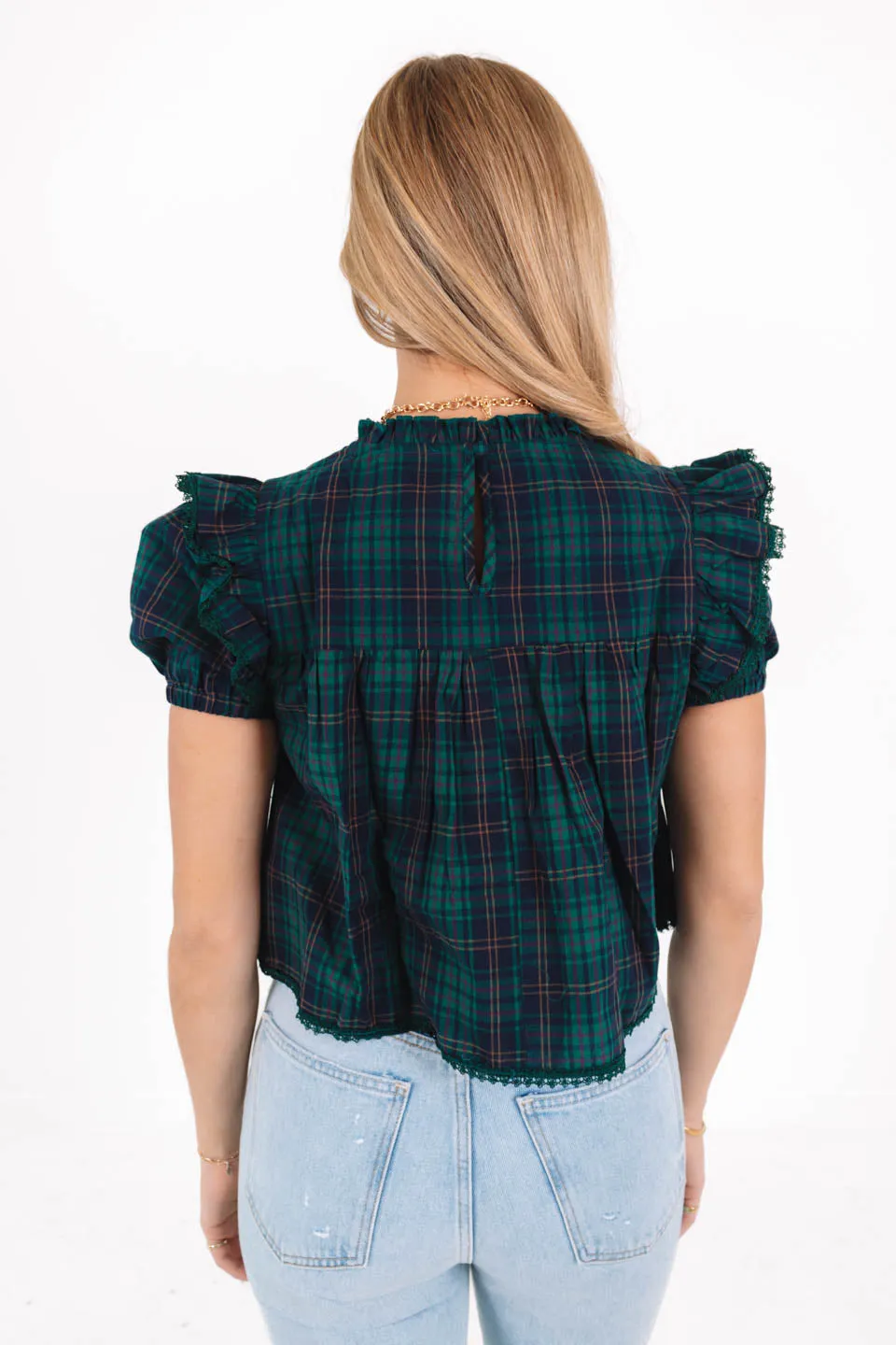 Mistletoe Magic Top - Green Plaid