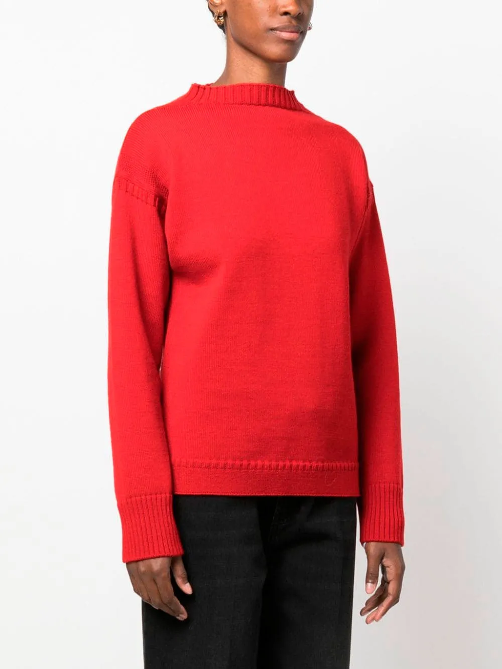 Mock neck wool jumper