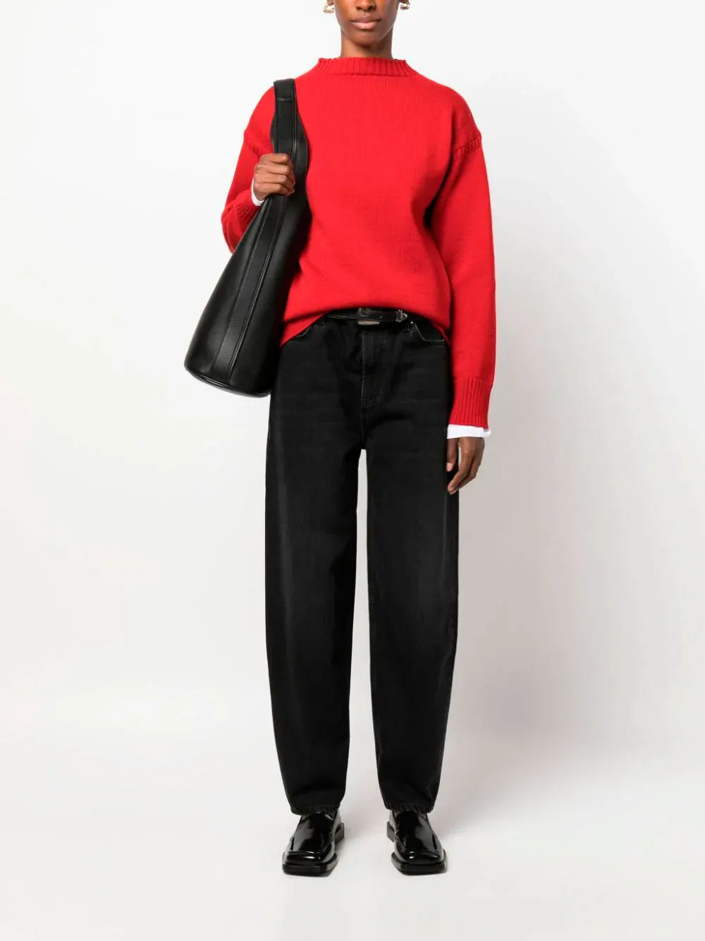 Mock neck wool jumper