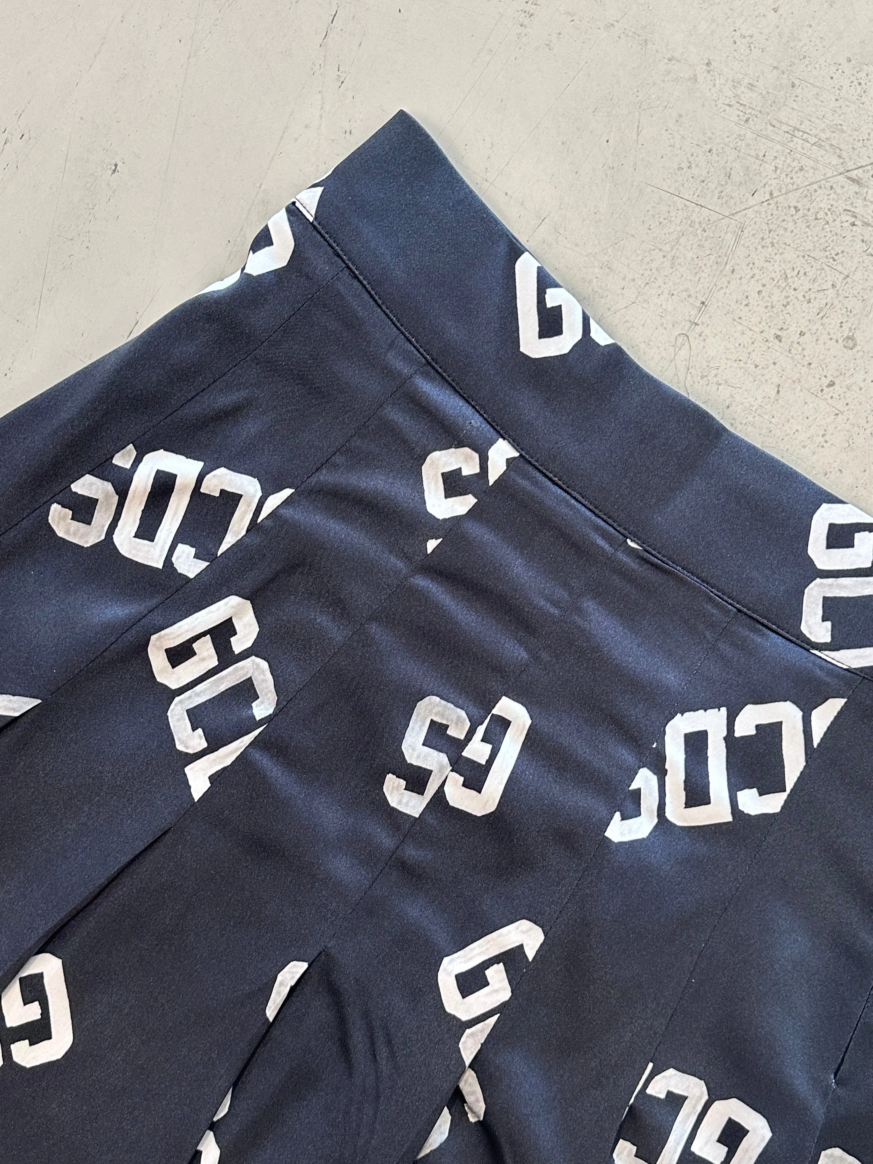 Monogram Pleated Skirt