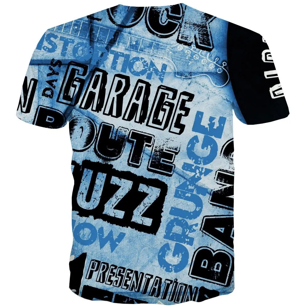 Music T-shirt Men Instrument Tshirt Anime Retro Tshirts Casual Electronic Tshirts Novelty