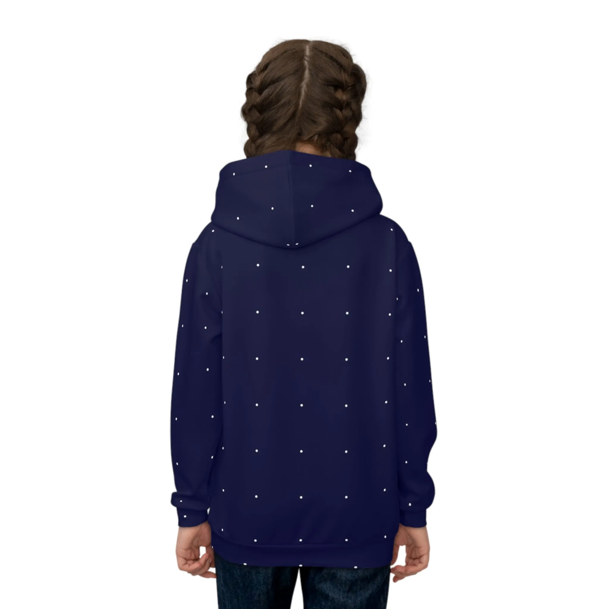 Navy Dot Pattern Children's Hoodie – Cozy and Stylish Kids Wear