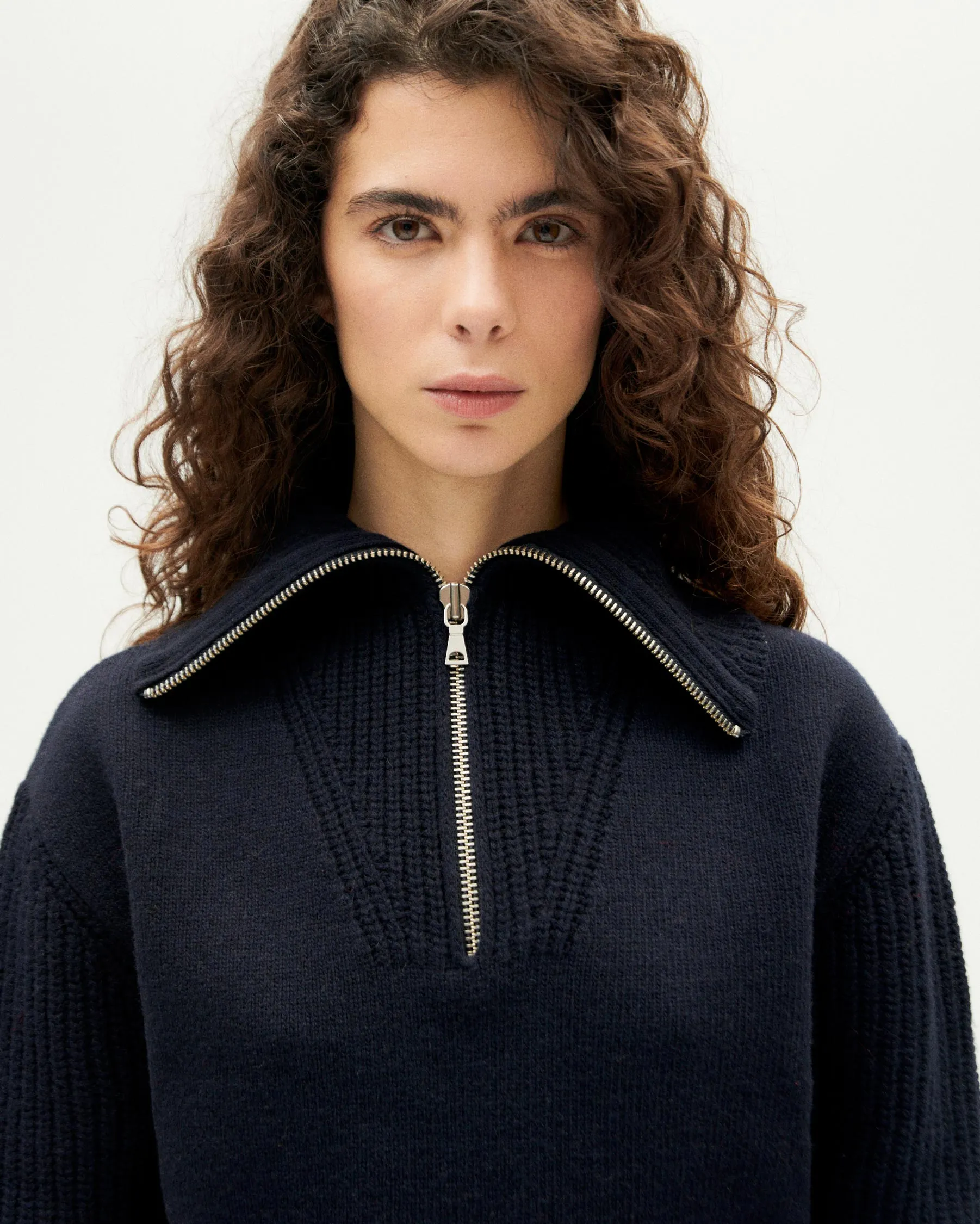 NAVY TANIT KNITTED SWEATER | THINKING MU
